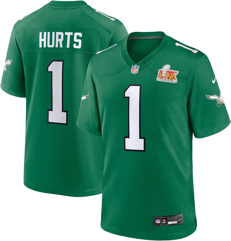 Jalen Hurts Philadelphia Eagles NFL Nike Pine Green Super Bowl LIX Game Jersey product image 3, provided for visual