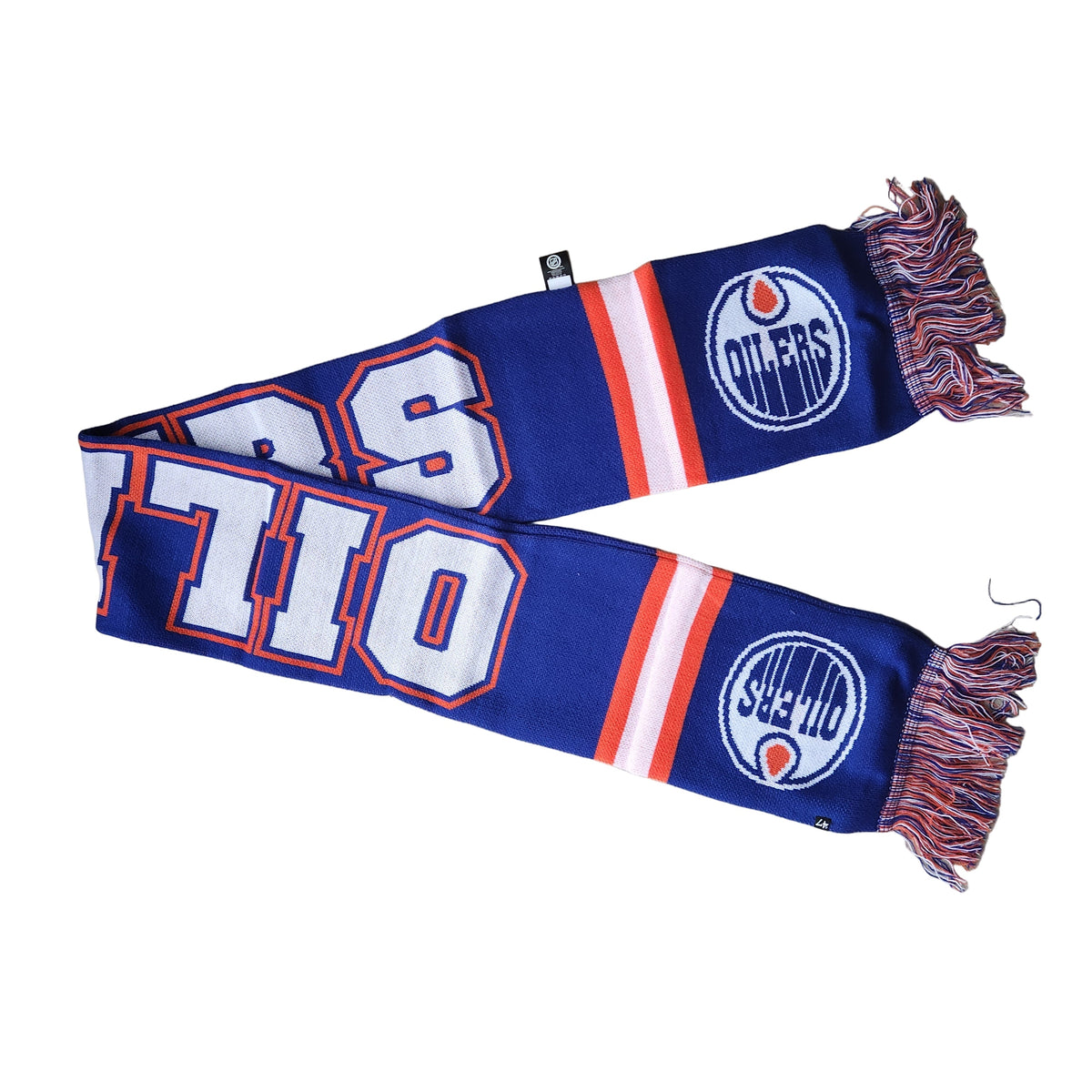 Edmonton Oilers NHL 47 Brand Men Royal Breakaway Knit Scarf product image 4, provided for visual reference and product