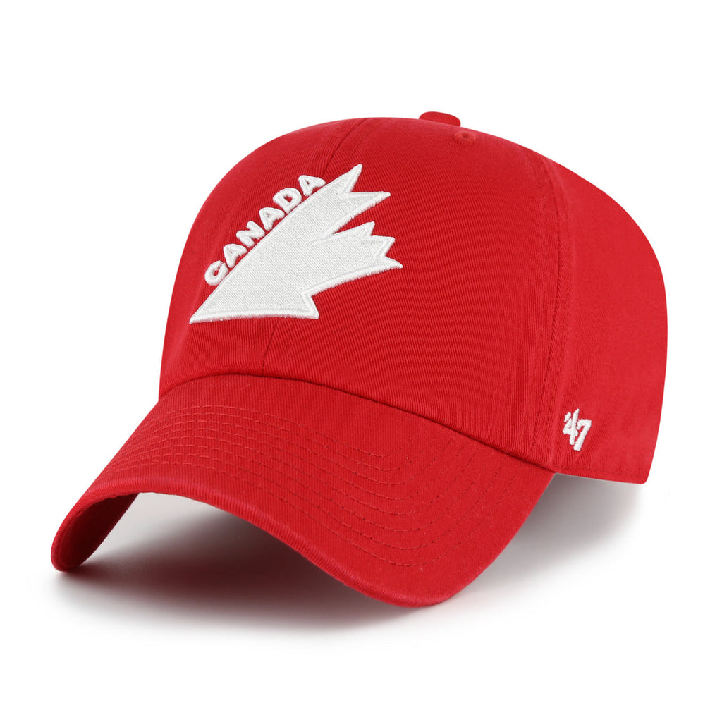 Hockey Canada IIHF 47 Brand Men Red 1976 Logo Clean Up Adjustable Hat product image 4, provided for visual reference and