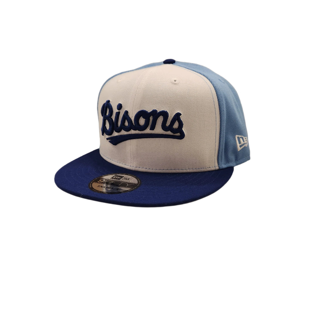 Buffalo Bisons MiLB New Era Men White/Light Blue 9Fifty Wordmark Snapback product image 4, provided for visual reference and