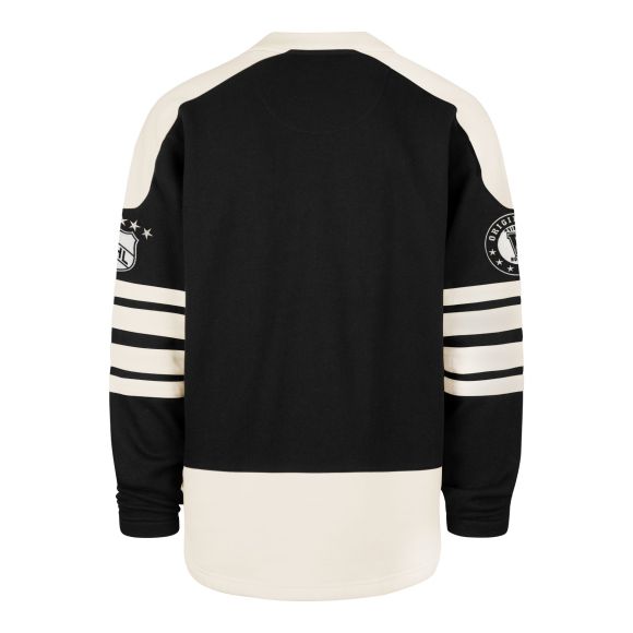 Boston Bruins NHL 47 Brand Men Black Golden Age Sweep Check Eternal Lacer Crew Sweater product image 2, provided for visual