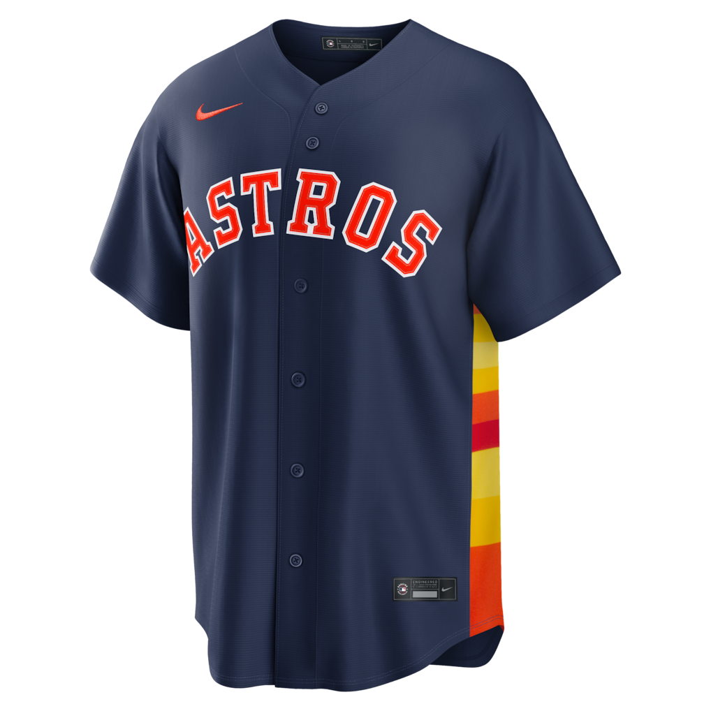 Houston Astros MLB Nike Men Midnight Navy Away Replica Jersey product image 1, provided for visual reference and product