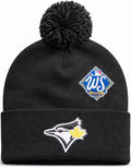 Toronto Blue Jays Mitchell & Ness Men Black/Gold 2025 World Series Cuffed Knit Pom Hat product image 1, provided for visual