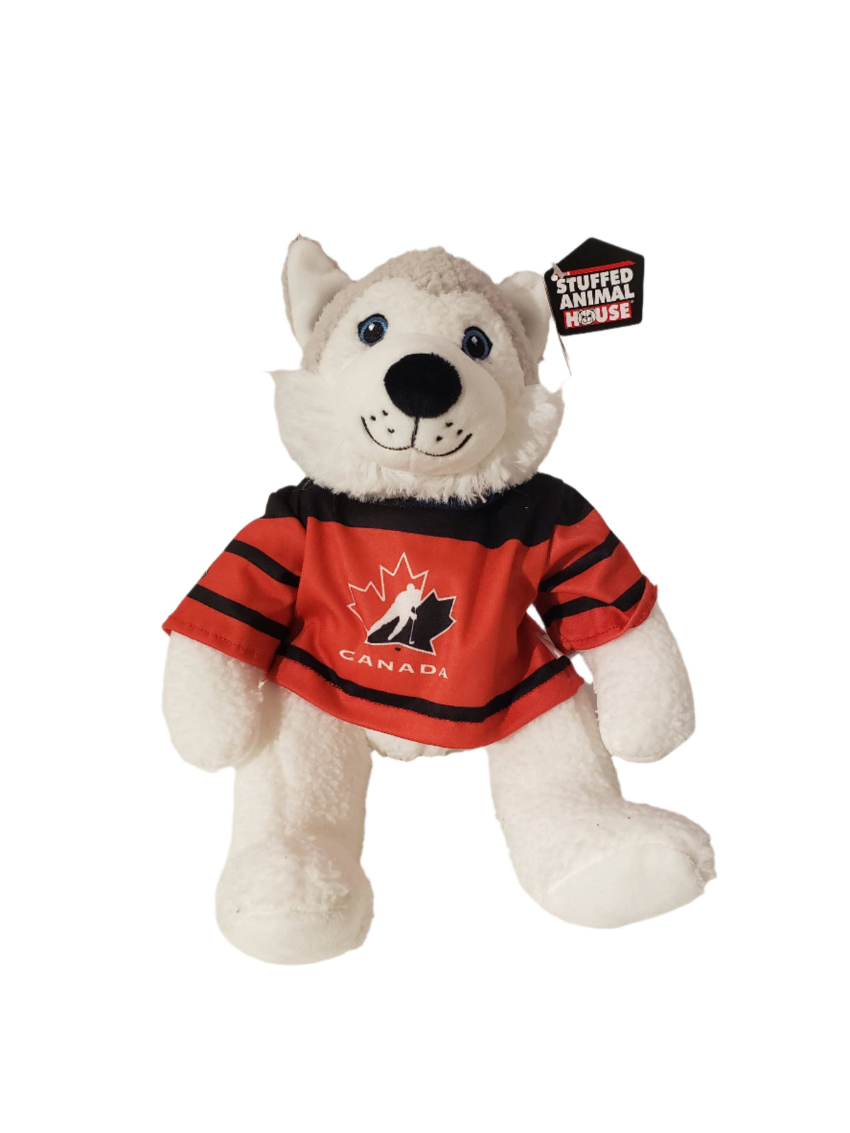 Grey Wolf Hockey Canada IIHF Stuffed Animal House 10" Curly Gritter product image 1, provided for visual reference and