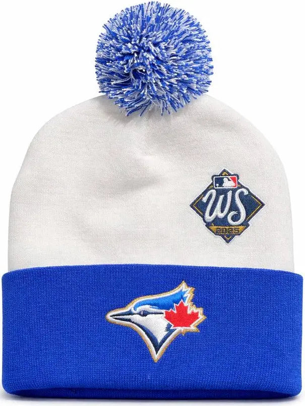Toronto Blue Jays Mitchell & Ness Men White/Royal Blue 2025 World Series Cuffed Knit Beanie Hat product image 1, provided