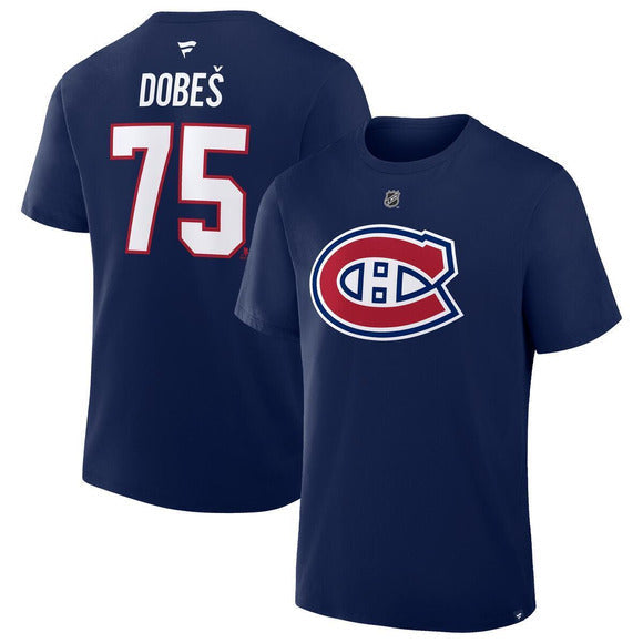 Jakub Dobes Montreal Canadiens NHL Fanatics Branded Men Navy Authentic T Shirt product image 3, provided for visual