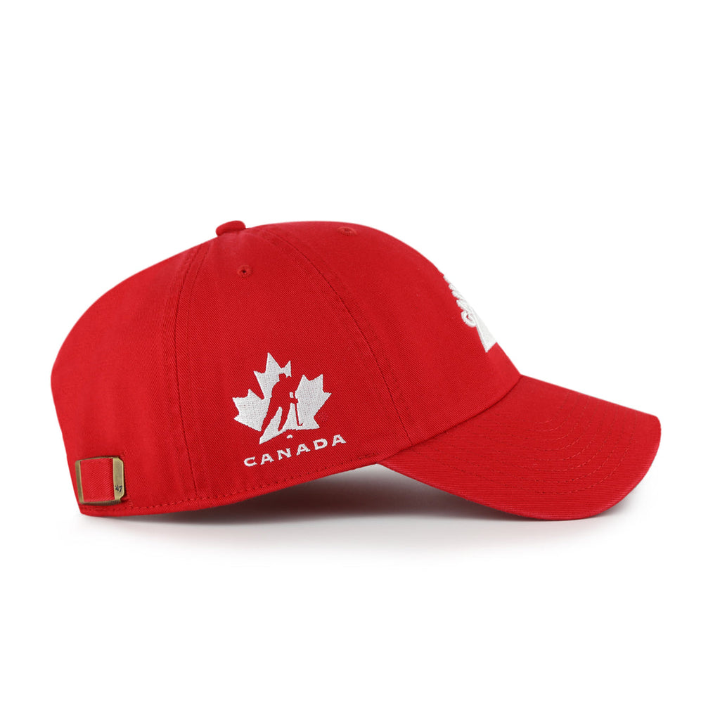 Hockey Canada IIHF 47 Brand Men Red 1976 Logo Clean Up Adjustable Hat product image 2, provided for visual reference and