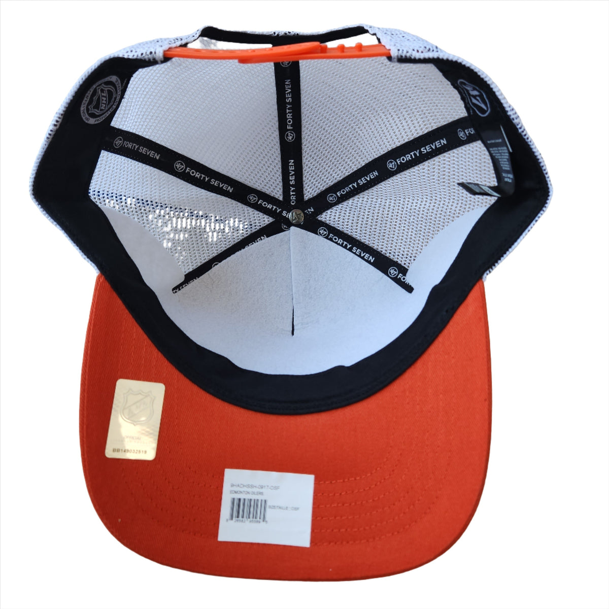 Edmonton Oilers NHL 47 Brand Men Royal/Orange Super Stripe Hitch Adjustable Hat product image 4, provided for visual