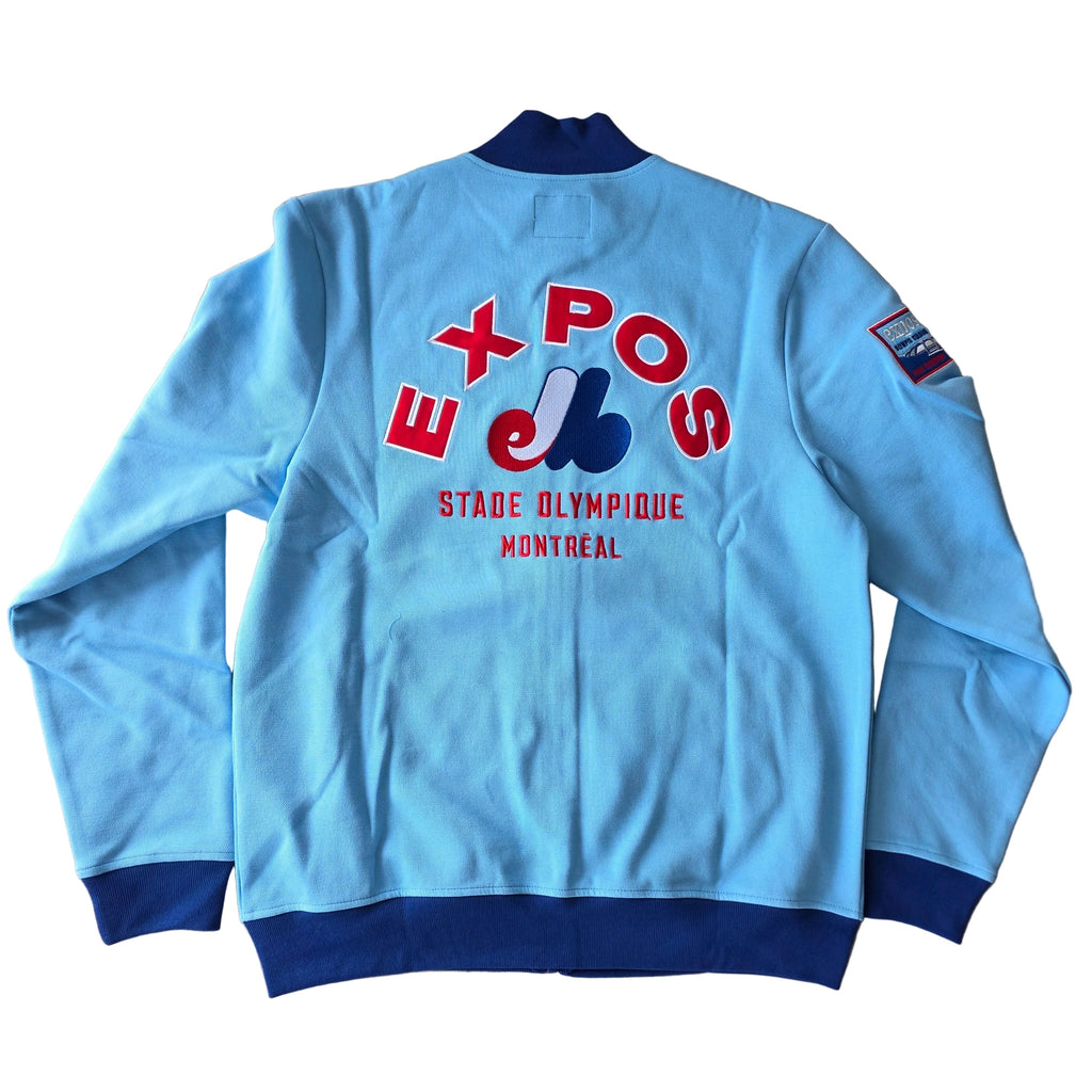 Montreal Expos MLB 47 Brand Men’s Royal Relief Pitcher Pique Track Jacket product image 2, provided for visual reference and