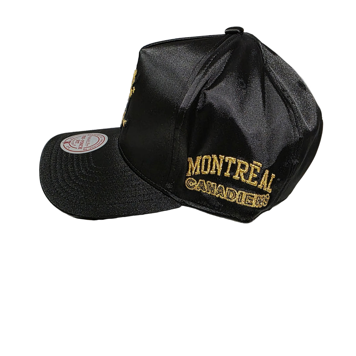 Montreal Canadiens Mitchell & Ness Men Black Satin Golden Egg Pro Pinch Fit Snapback product image 2, provided for visual