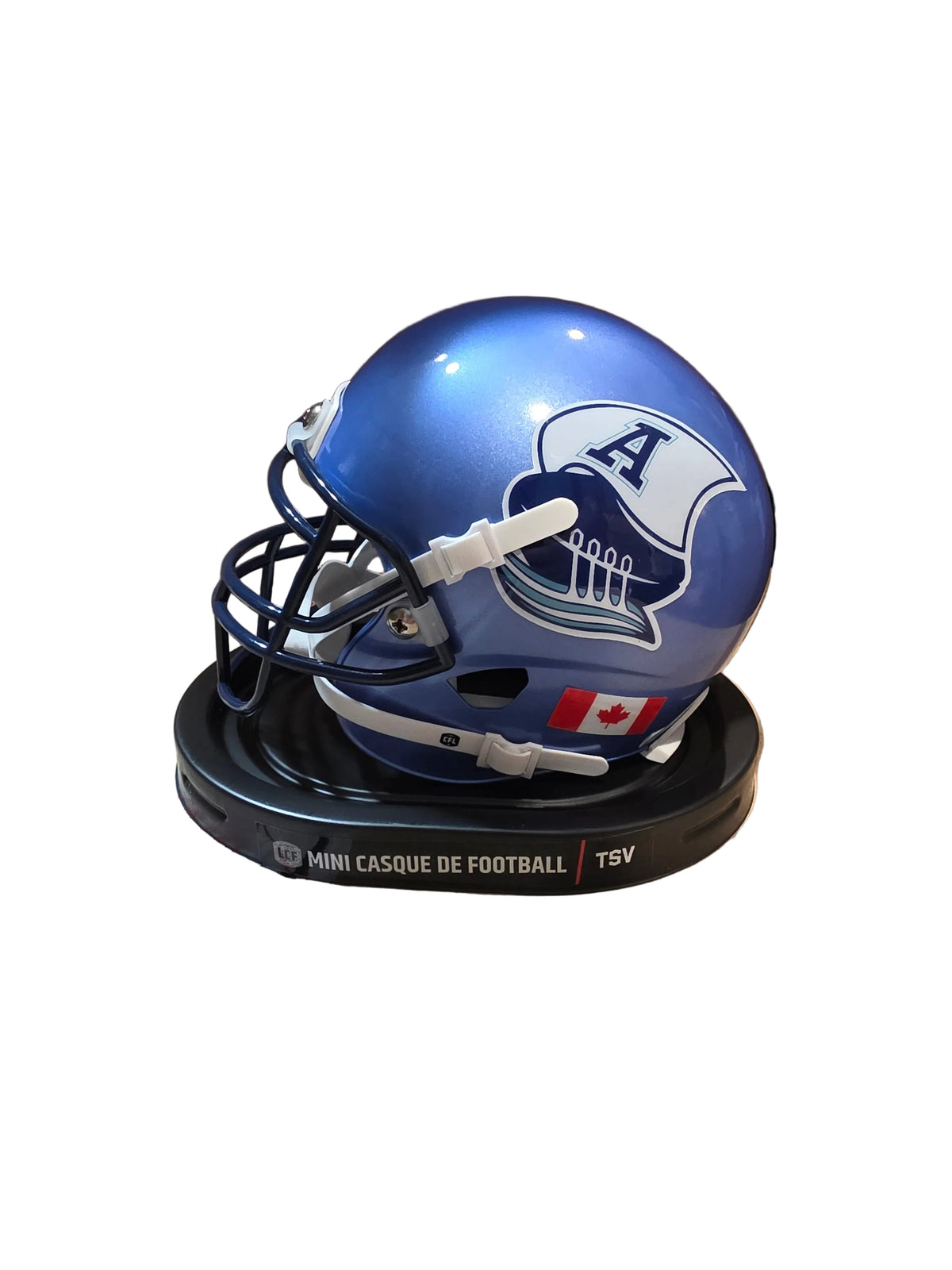 Toronto Argonauts CFL TSV Mini Replica Football Helmet 5" product image 1, provided for visual reference and product detail
