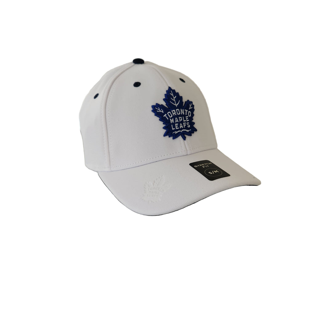 Toronto Maple Leafs NHL American Needle Men White E-Boss Stretch Fit Hat product image 1, provided for visual reference and