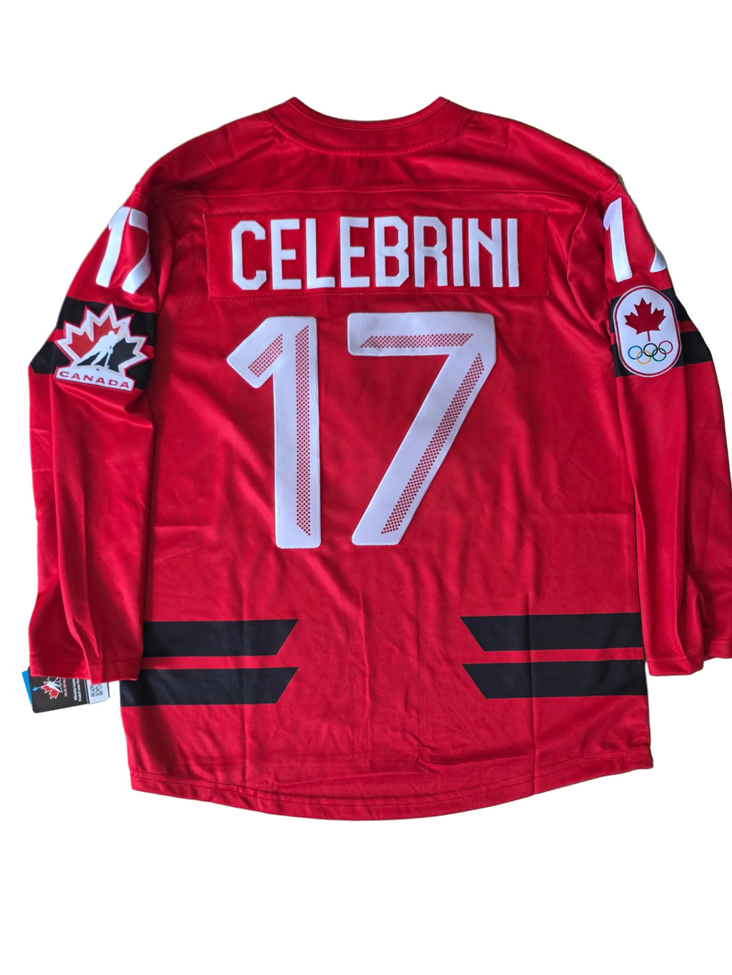 Macklin Celebrini Hockey Canada IIHF Bauer Men Red 2026 Pro-Stitched Replica Jersey product image 1, provided for visual