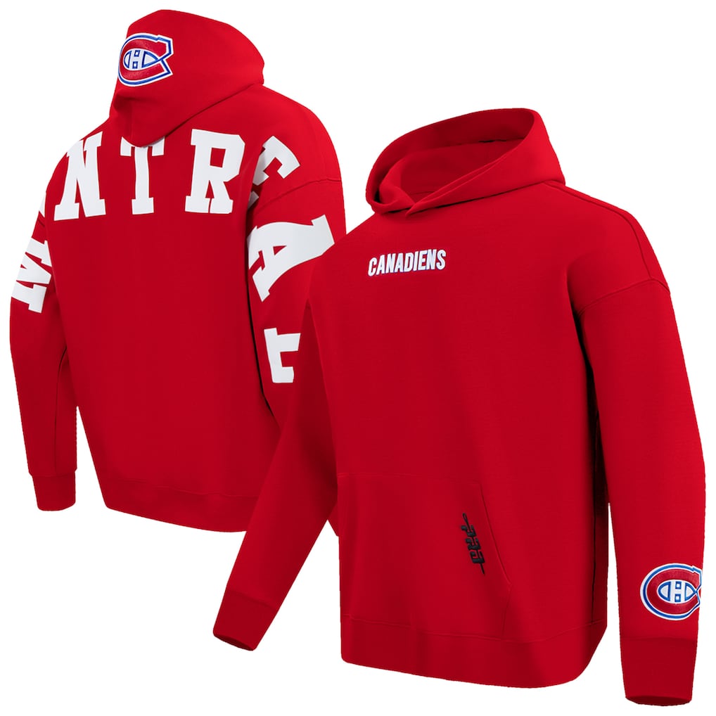 Montreal Canadiens NHL Pro Standard Men Red Wingspan Pullover Hoodie product image 1, provided for visual reference and