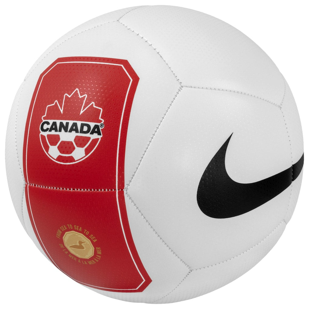 Canada Soccer Team FIFA Nike White Pitch Soccer Ball product image 1, provided for visual reference and product detail review