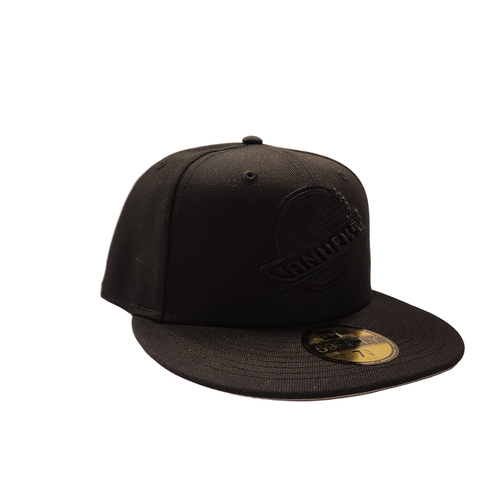 Vancouver Canucks NHL New Era Men Black on Black 59Fifty Fitted Hat product image 3, provided for visual reference and