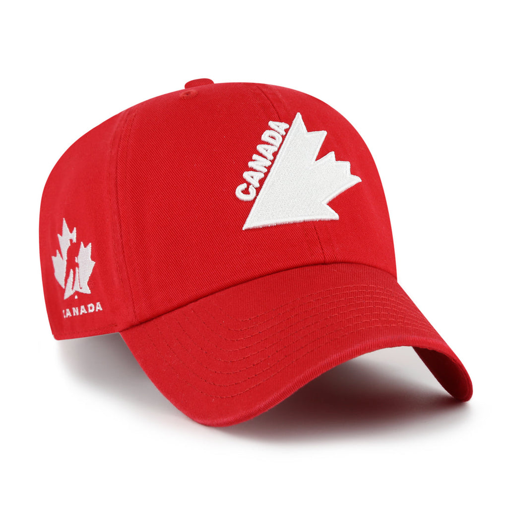 Hockey Canada IIHF 47 Brand Men Red 1976 Logo Clean Up Adjustable Hat product image 1, provided for visual reference and