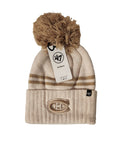 Montreal Canadiens NHL 47 Brand Women Beige Latte Cuff Pom Knit product image 1, provided for visual reference and product