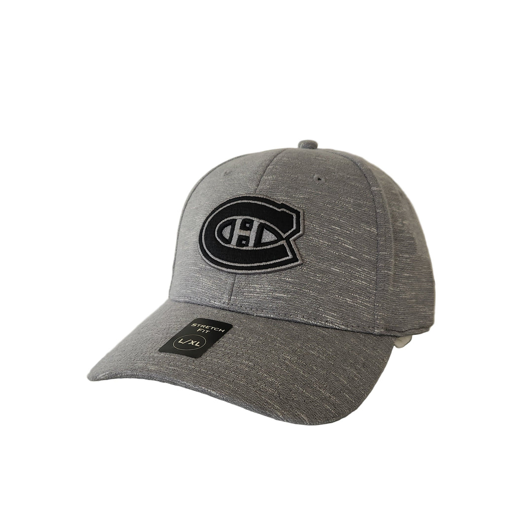 Montreal Canadiens NHL American Needle Men Grey Slub Heathered Stretch Fit Hat product image 1, provided for visual