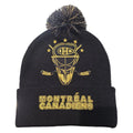 Montreal Canadiens Mitchell & Ness Men Black Golden Goalie Mask Cuffed Knit Pom Hat product image 1, provided for visual