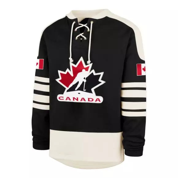 Hockey Canada IIHF 47 Brand Men Black Golden Age Sweep Check Eternal Lacer Sweater product image 1, provided for visual