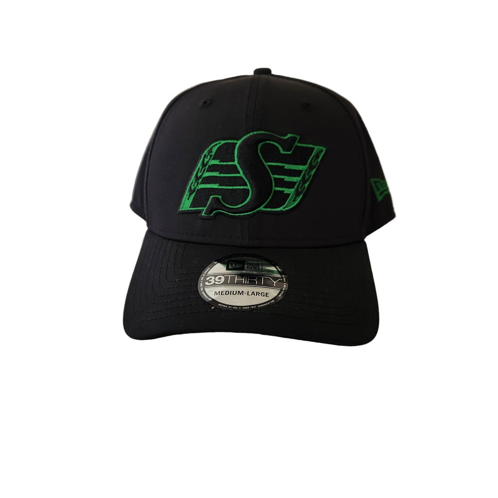 Saskatchewan Roughriders CFL New Era Men Night 39Thirty Team Classic Stretch Fit Hat product image 4, provided for visual