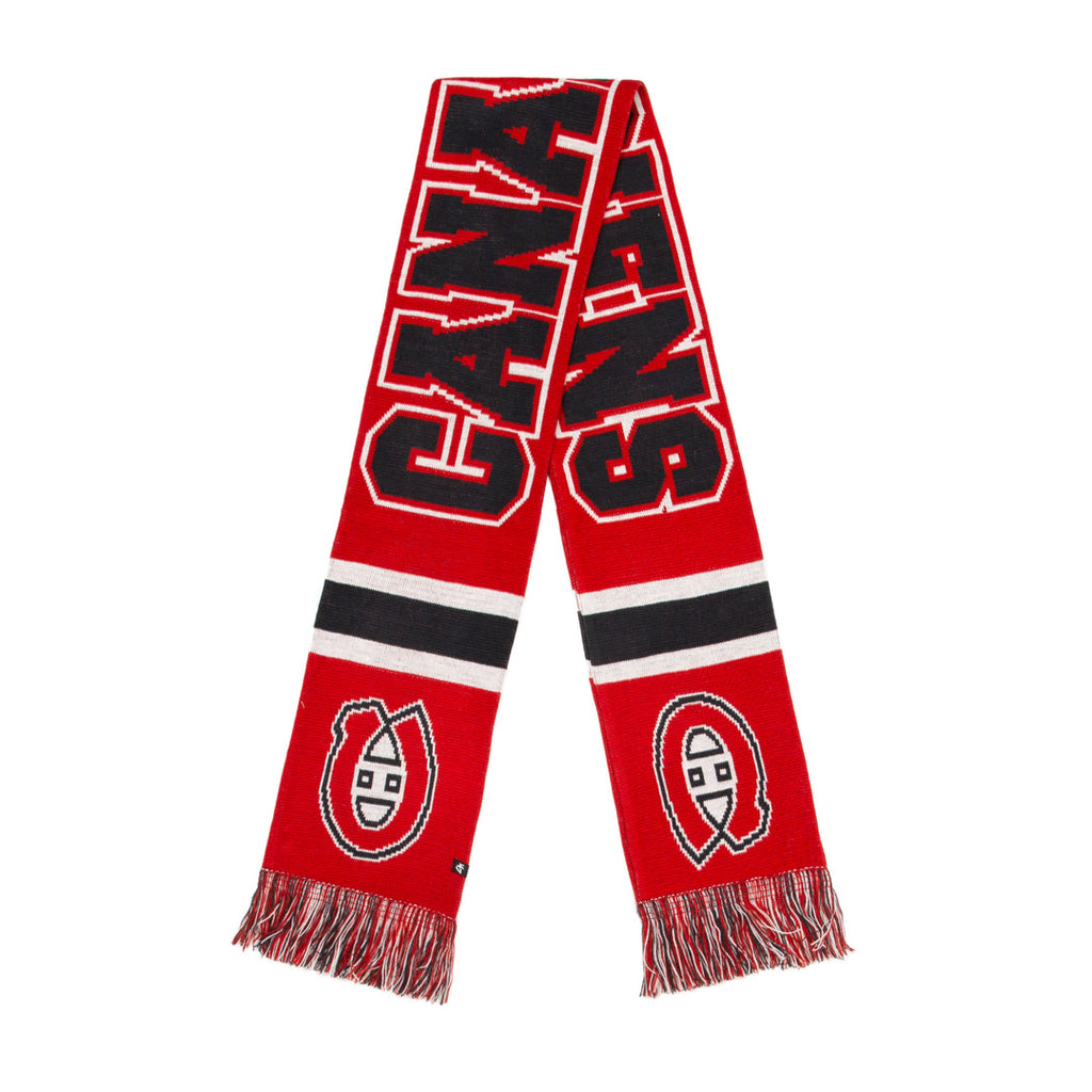 Montreal Canadiens NHL 47 Brand Men Red Breakaway Knit Scarf product image 1, provided for visual reference and product