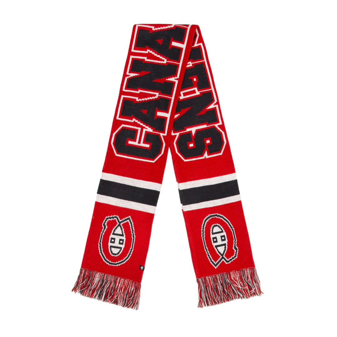 Montreal Canadiens NHL 47 Brand Men Red Breakaway Knit Scarf product image 1, provided for visual reference and product