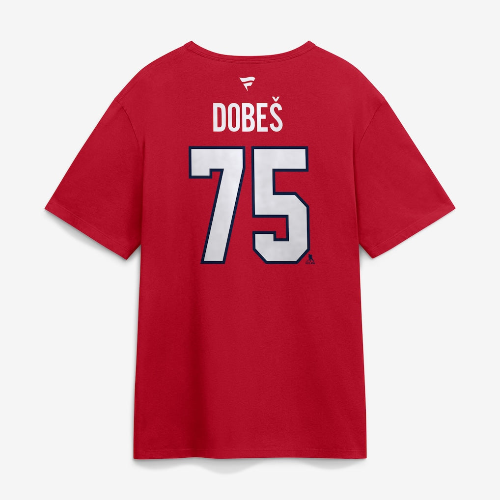 Jakub Dobes Montreal Canadiens NHL Fanatics Branded Men Red Authentic T Shirt product image 1, provided for visual reference