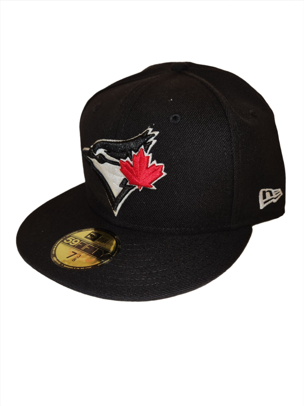 Toronto Blue Jays MLB New Era Men Black White 59Fifty Red Leaf Fitted Hat product image 1, provided for visual reference and