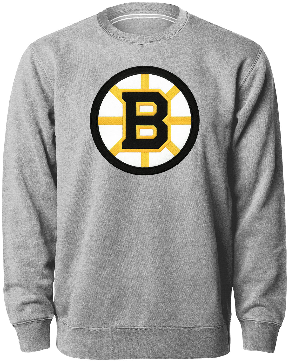Boston Bruins NHL Bulletin Men Athletic Grey Twill Logo Express Crew Sweater product image 1, provided for visual reference