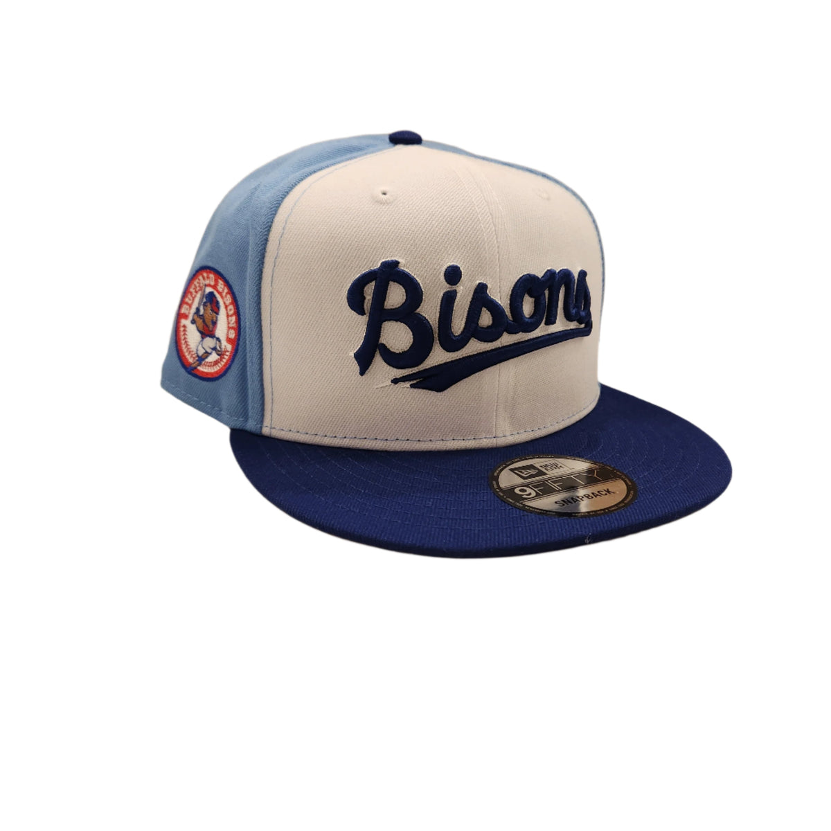 Buffalo Bisons MiLB New Era Men White/Light Blue 9Fifty Wordmark Snapback product image 1, provided for visual reference and