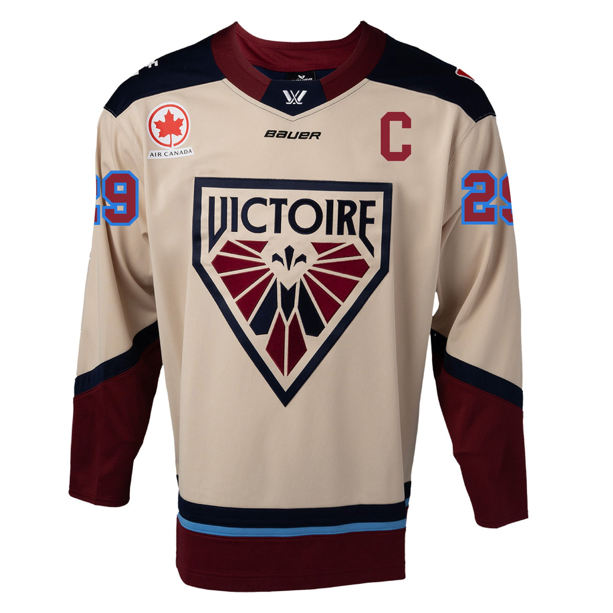 Marie-Philip Poulin Montreal Victoire PWHL Bauer Unisex Beige Away Replica Pro-Stitched Jersey product image 2, provided for
