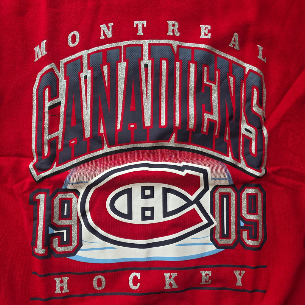 Montreal Canadiens NHL 47 Brand Women Red Go Big Oversized Crew Sweater product image 2, provided for visual reference and
