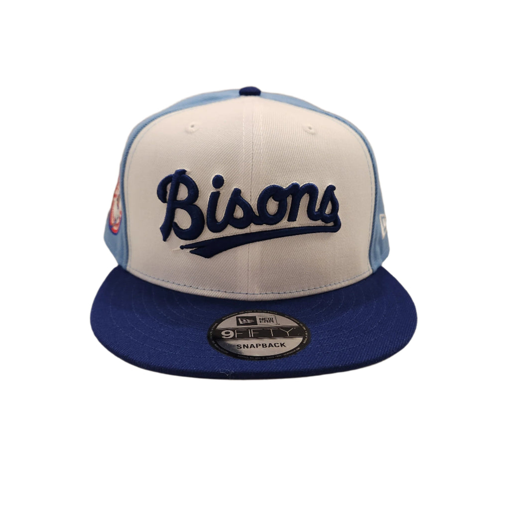 Buffalo Bisons MiLB New Era Men White/Light Blue 9Fifty Wordmark Snapback product image 3, provided for visual reference and