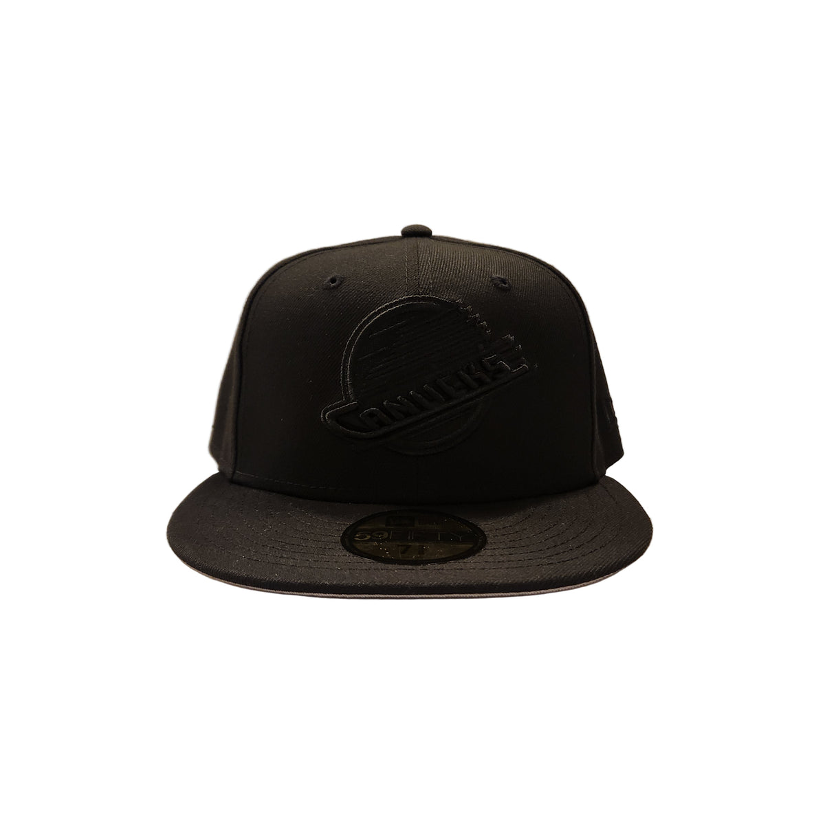 Vancouver Canucks NHL New Era Men Black on Black 59Fifty Fitted Hat product image 2, provided for visual reference and