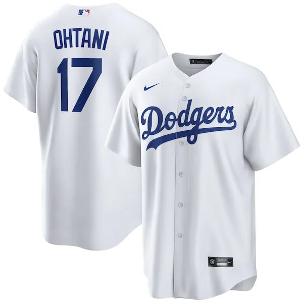Shohei Ohtani Los Angeles Dodgers MLB Nike Men White Home Replica Jersey product image 1, provided for visual reference and