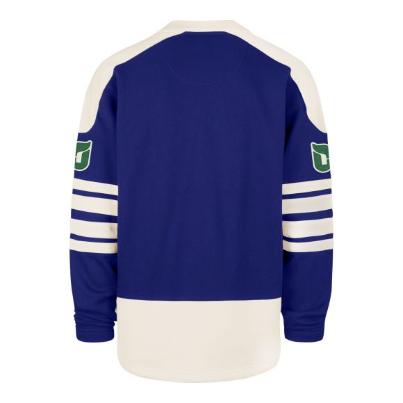 Hartford Whalers NHL 47 Brand Men Royal Blue Golden Age Sweep Check Eternal Lacer Crew Sweater product image 2, provided for