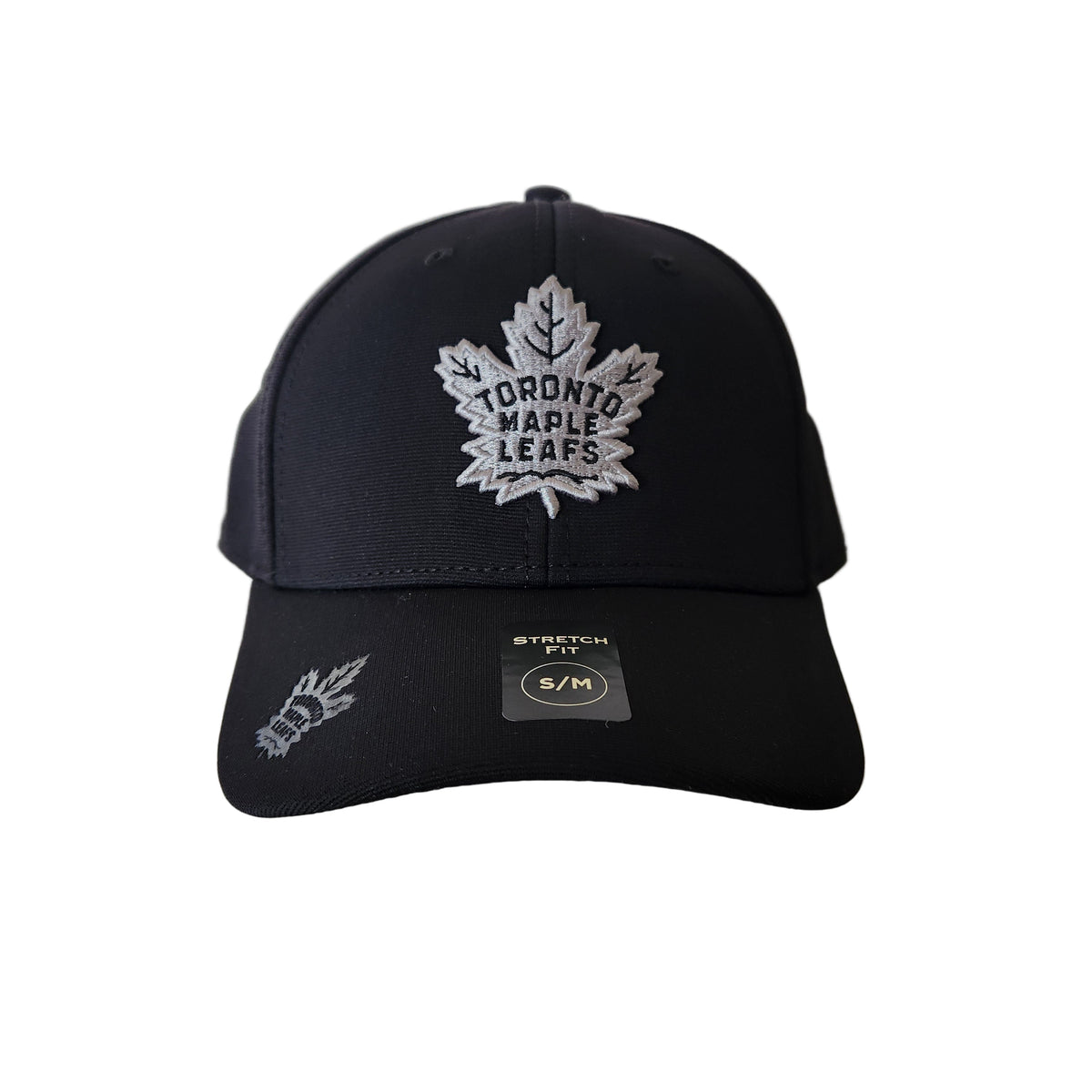 Toronto Maple Leafs NHL American Needle Men Black E-Boss Platinum Stretch Fit Hat product image 3, provided for visual