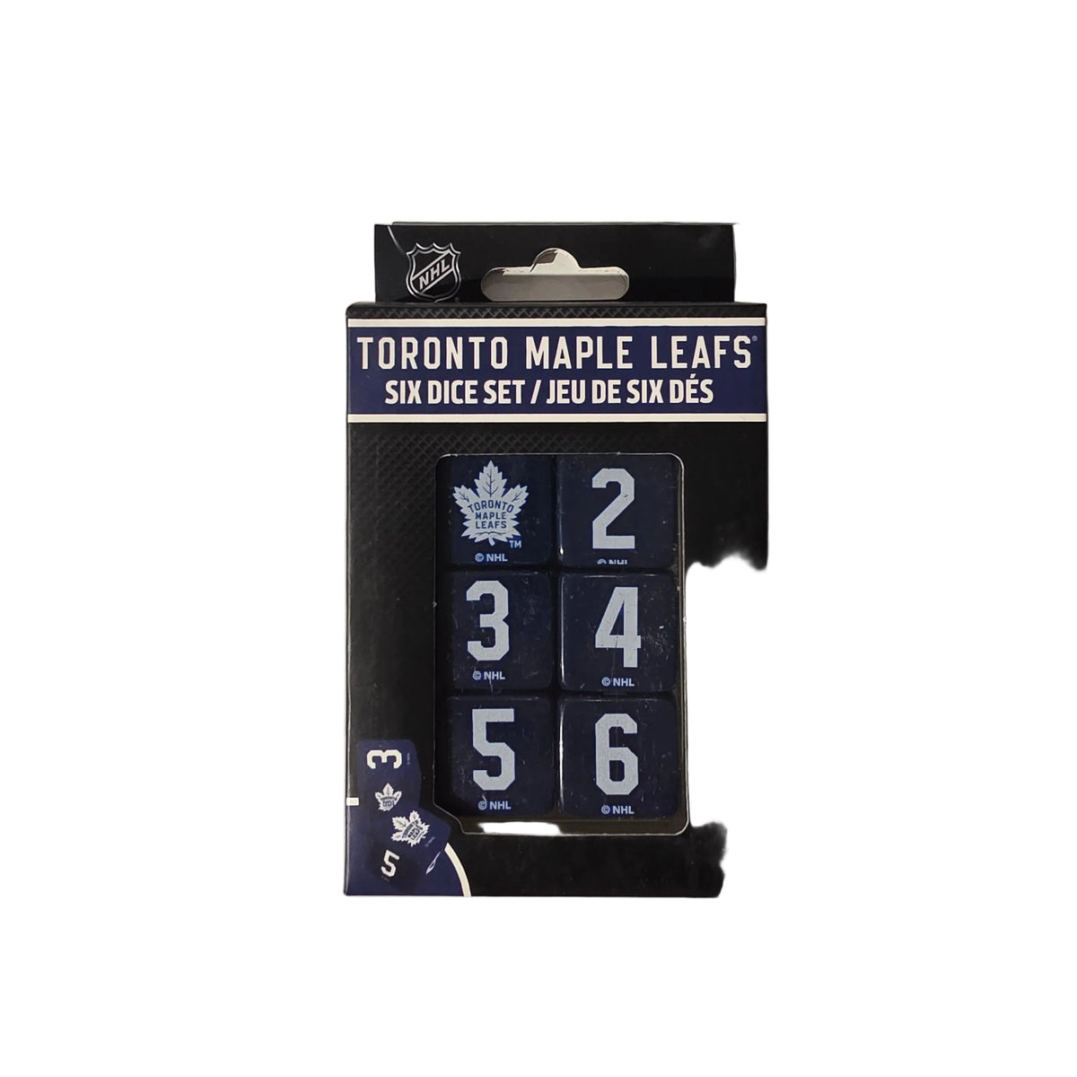 Toronto Maple Leafs NHL 6 Piece Dice Set product image 1, provided for visual reference and product detail review