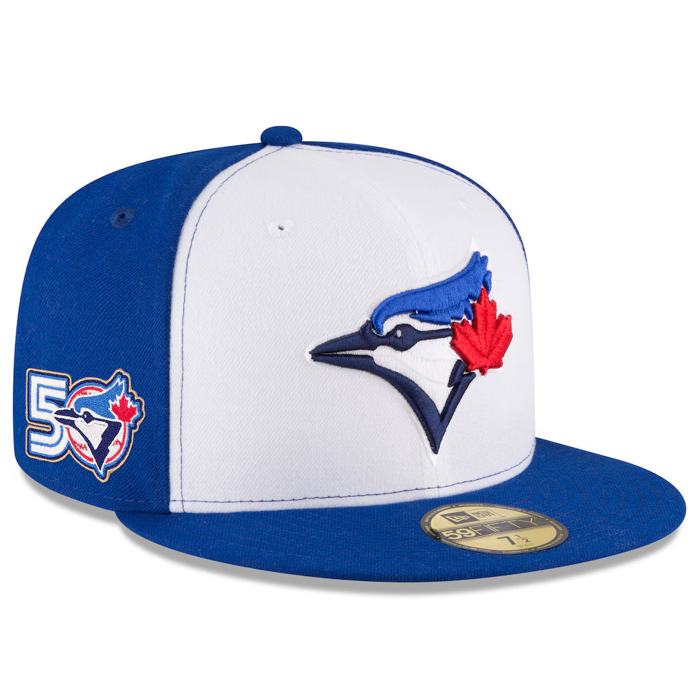 Toronto Blue Jays MLB New Era Men White/Royal 59Fifty 50th Anniversary Authentic Collection Fitted Hat product image 1,