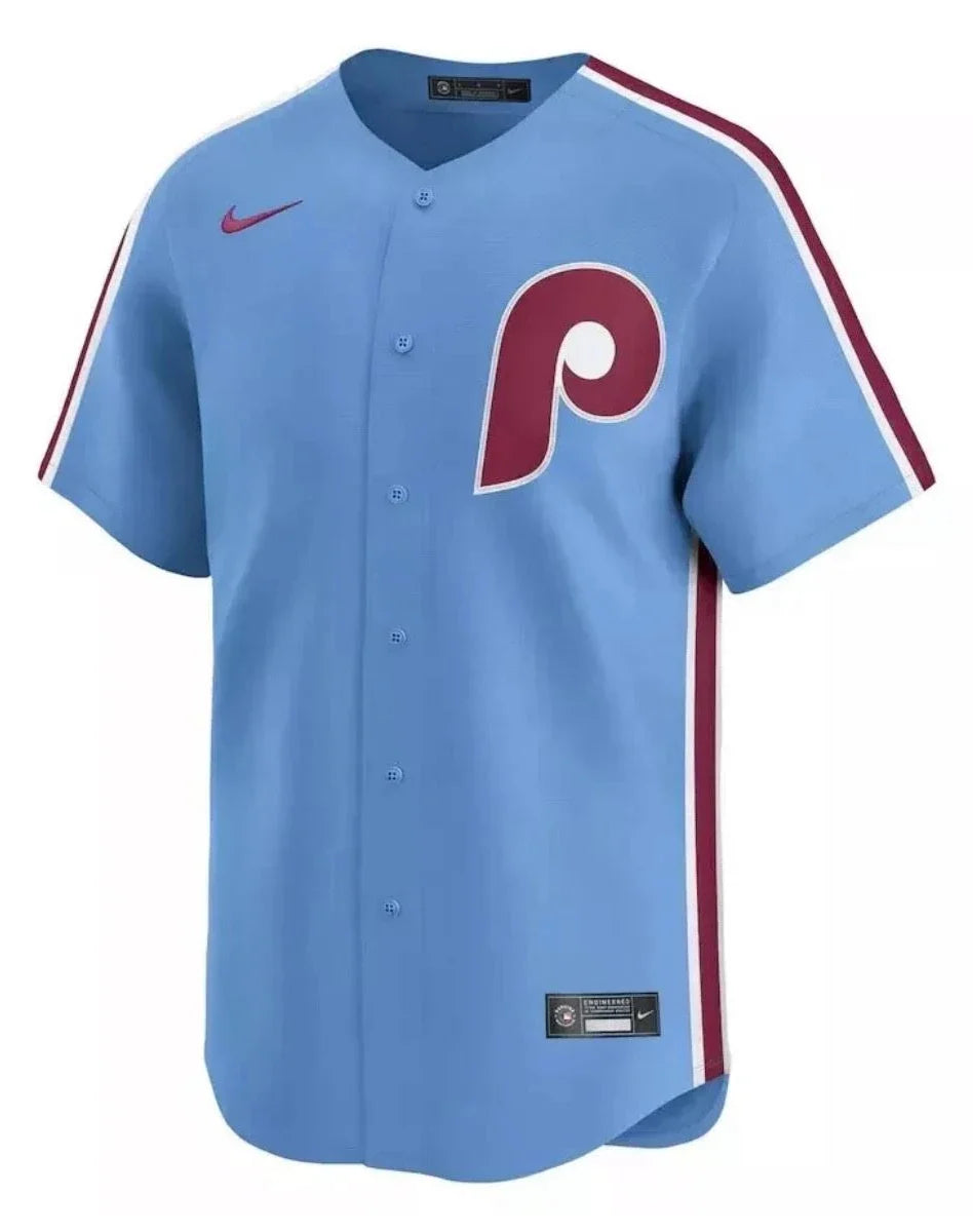 Philadelphia Phillies MLB Nike Men Light Blue Alternate Limited Jersey product image 1, provided for visual reference and