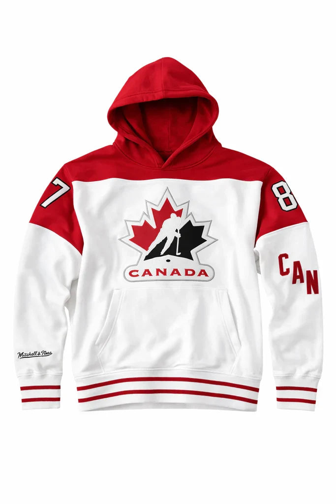 Sidney Crosby Hockey Canada IIHF Mitchell & Ness Men Red Pullover Hoodie product image 2, provided for visual reference and