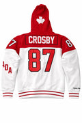 Sidney Crosby Hockey Canada IIHF Mitchell & Ness Men Red Pullover Hoodie product image 1, provided for visual reference and