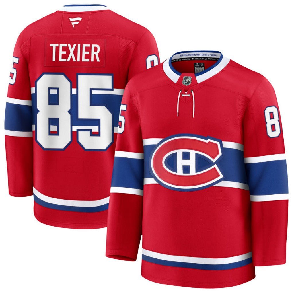 Alexandre Texier Montreal Canadiens NHL Fanatics Branded Men Red Pro-Stitched Premium Jersey product image 1, provided for