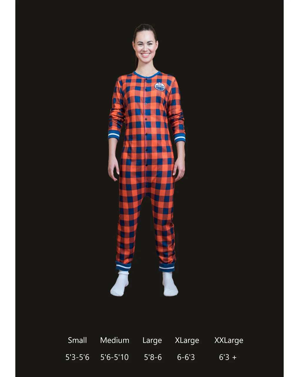 Edmonton Oilers NHL Hockey Sockey Unisex Orange Union Suit Onesie product image 2, provided for visual reference and product