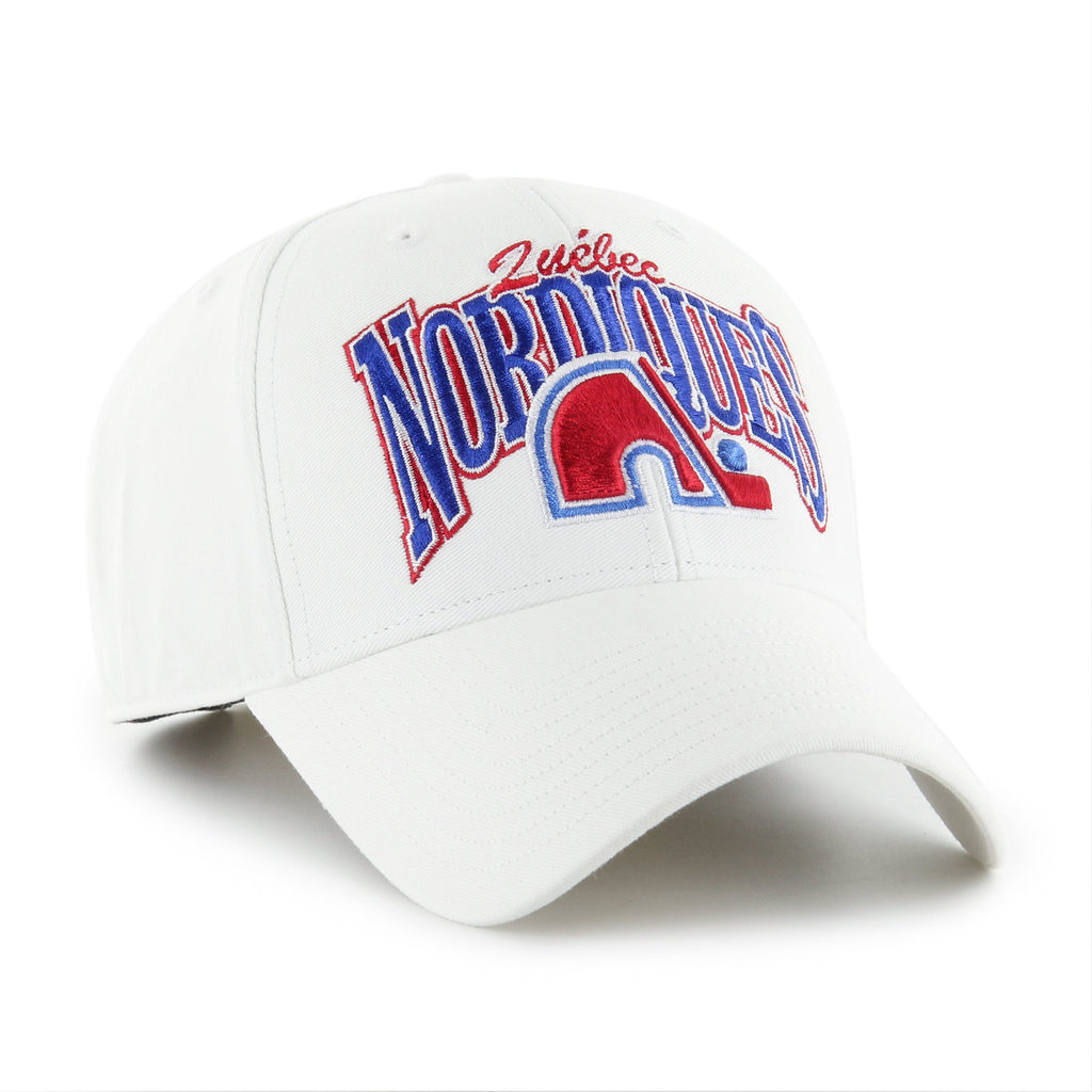 Quebec Nordiques NHL 47 Brand Men White Keystone MVP Adjustable Hat product image 3, provided for visual reference and