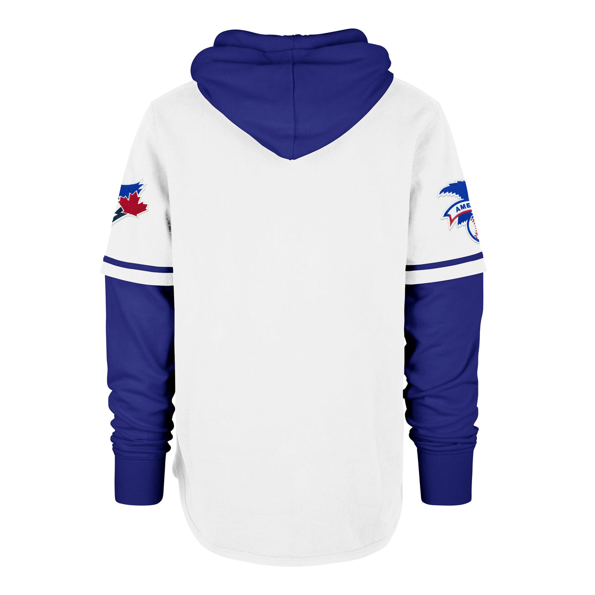 Toronto Blue Jays MLB 47 Brand Men White Royal Blue Trifecta Shortstop Hoodie product image 2, provided for visual reference