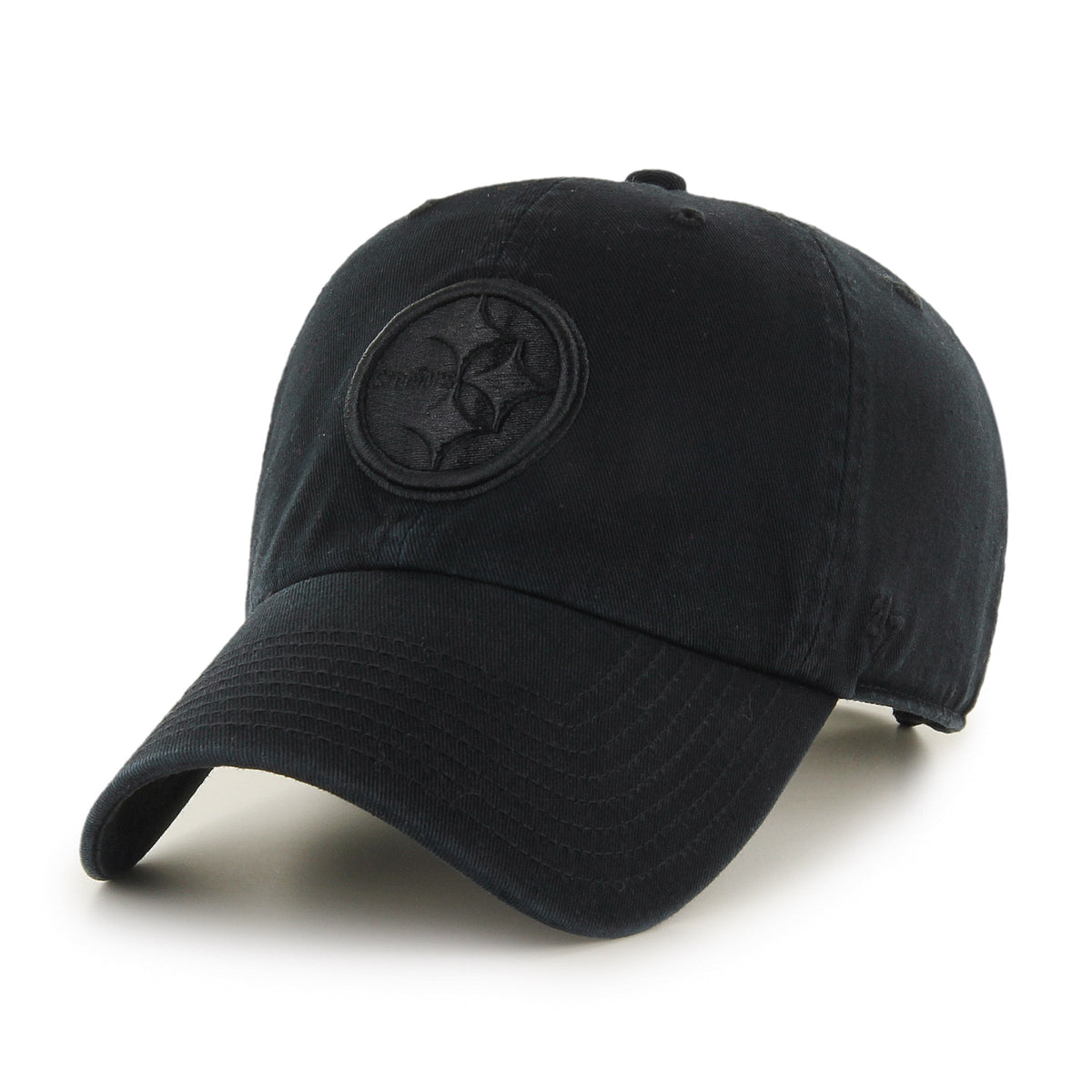 Pittsburgh Steelers NFL 47 Brand Men Black On Black Clean up Adjustable Hat product image 1, provided for visual reference