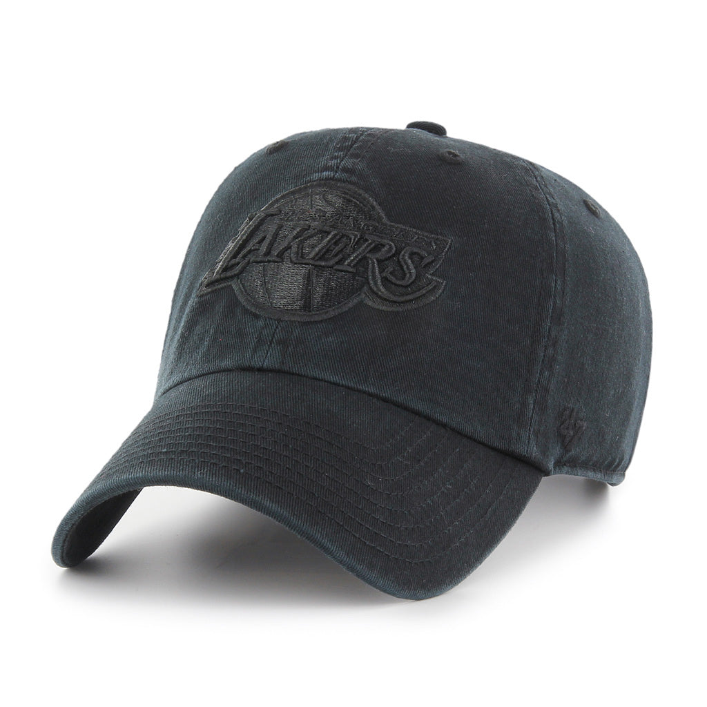 Los Angeles Lakers NBA 47 Brand Men Black on Black Clean Up Adjustable Hat product image 1, provided for visual reference